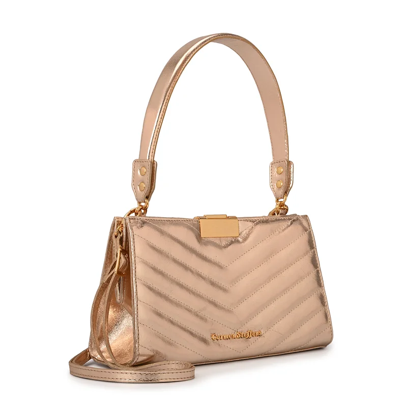 Carmen Steffens Gold Quilted Shoulder Bag